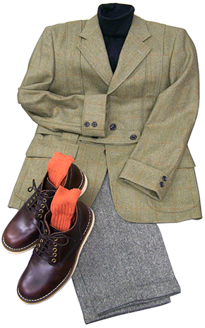 タートルネックにノーフォートジャケット